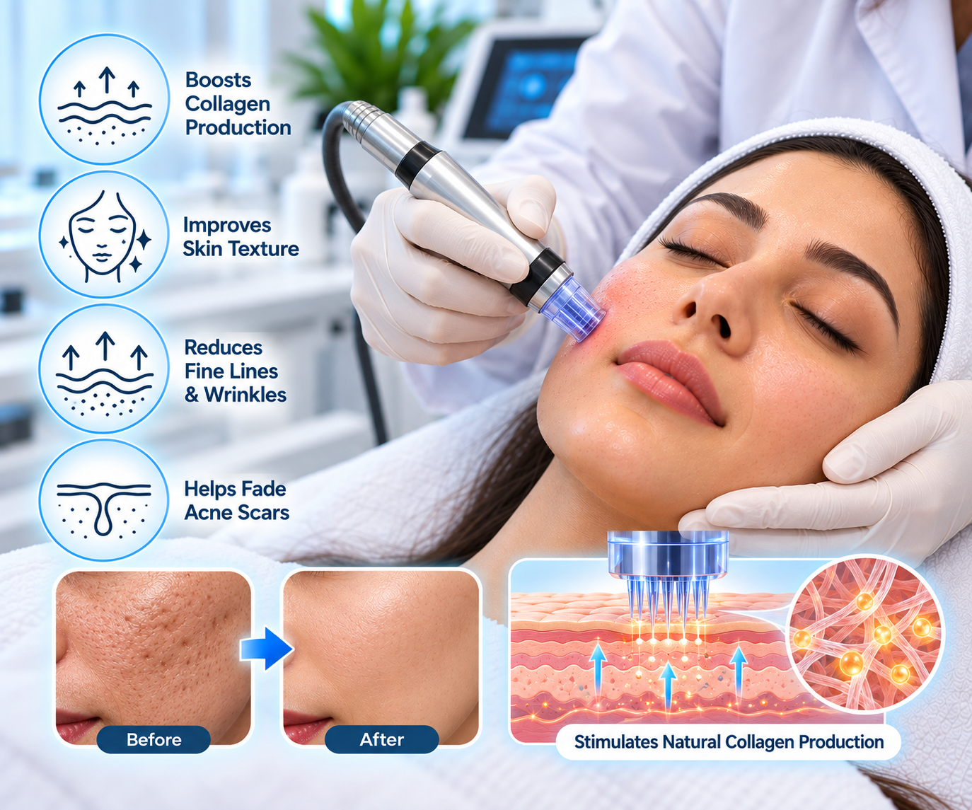 Microneedling treatment for collagen boost