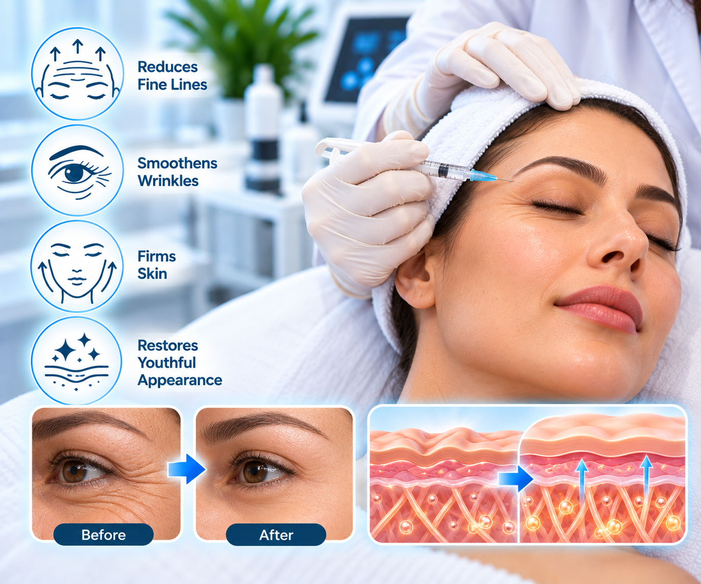 Anti-wrinkle treatment for fine lines