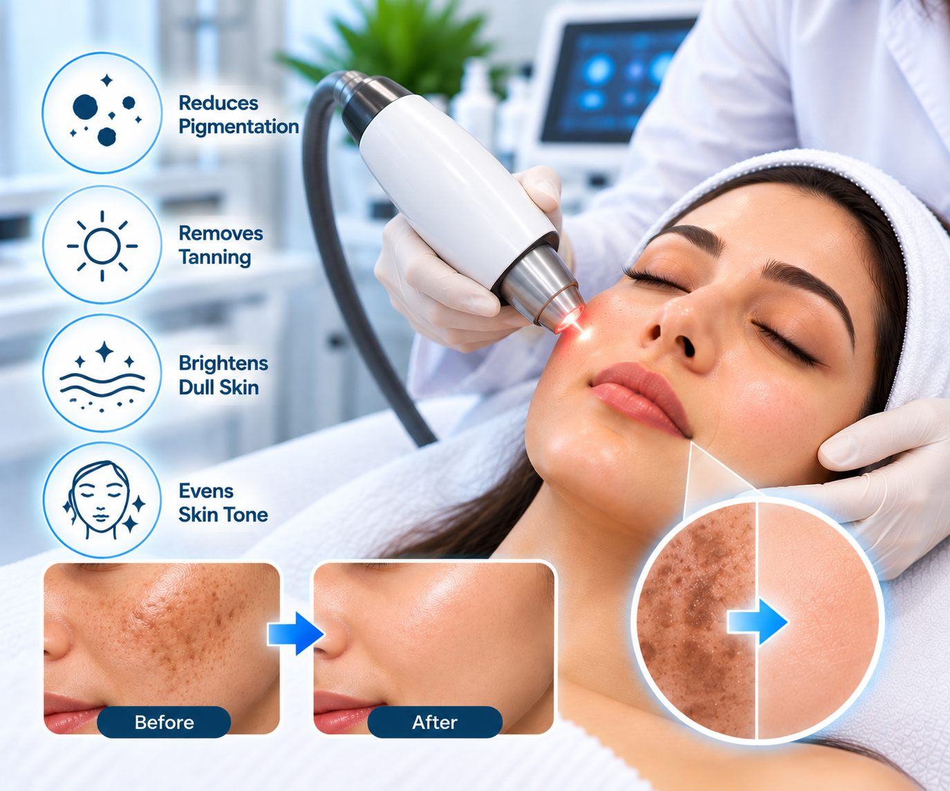 Q-Switched laser treatment for pigmentation