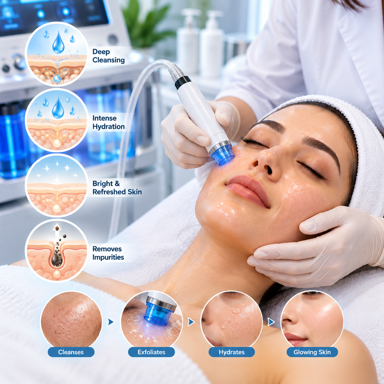 Medicated facial and hydra facial treatment